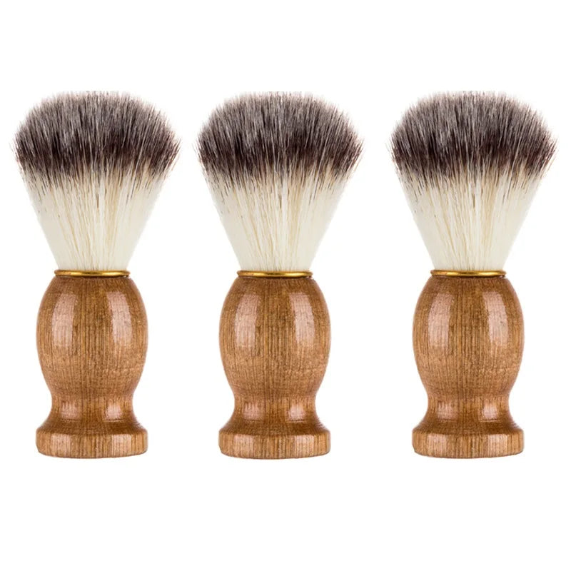 Badger Hair Shaving Brush – Wooden Handle Facial Brush for Beard Cleaning & Shave Prep