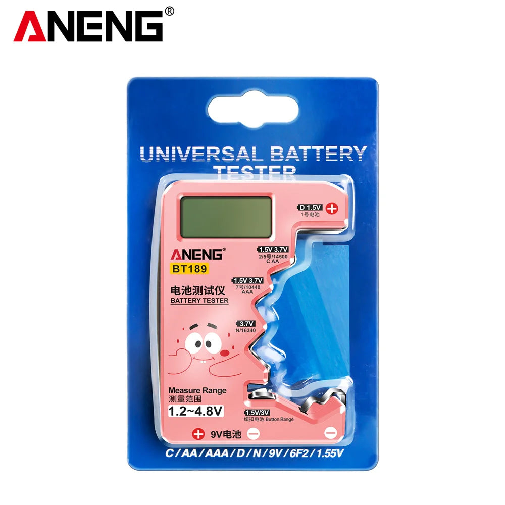 ANENG BT189 Universal Battery Tester – Indicator for AA, AAA, C, D, N, 9V & Button Cell Types