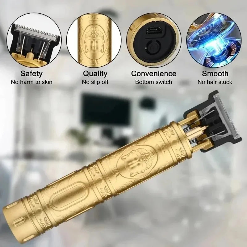 Vintage USB Fast Charging Cordless Hair Clipper Trimmer Portable Electric Shaver Professional Barber Hair Cutting Machine