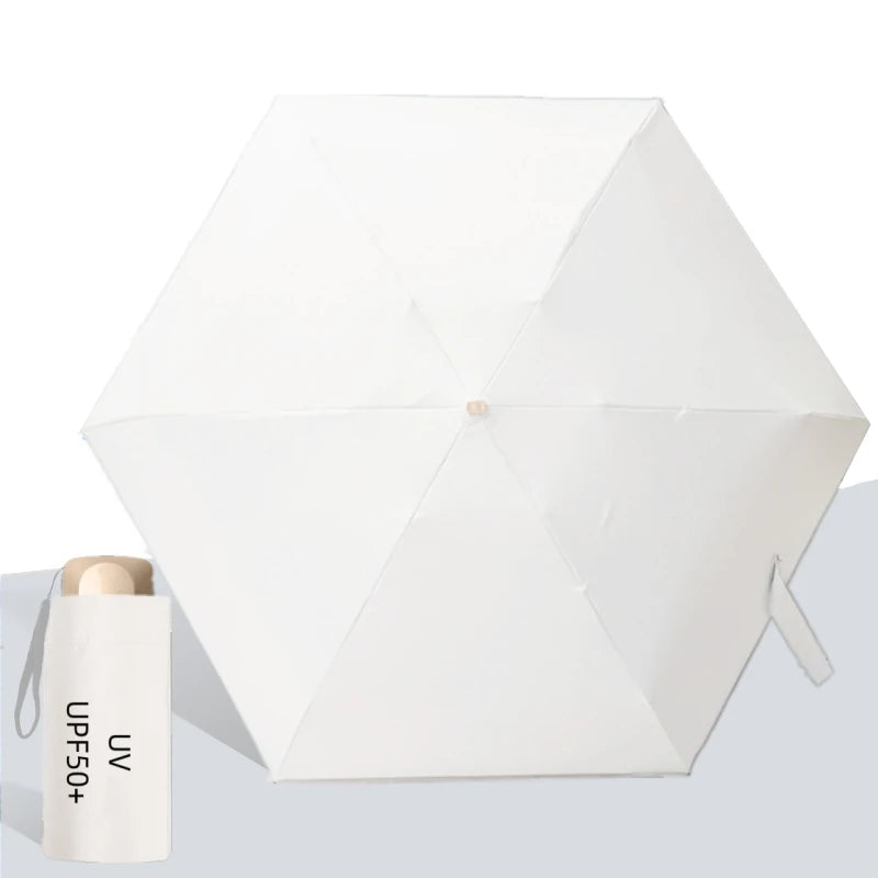UPF50+ Umbrella Mini Pocket Sun Shade Umbrella Portable Vinyl Folding Rain Travel Umbrella UV Protection Parasol Capsule