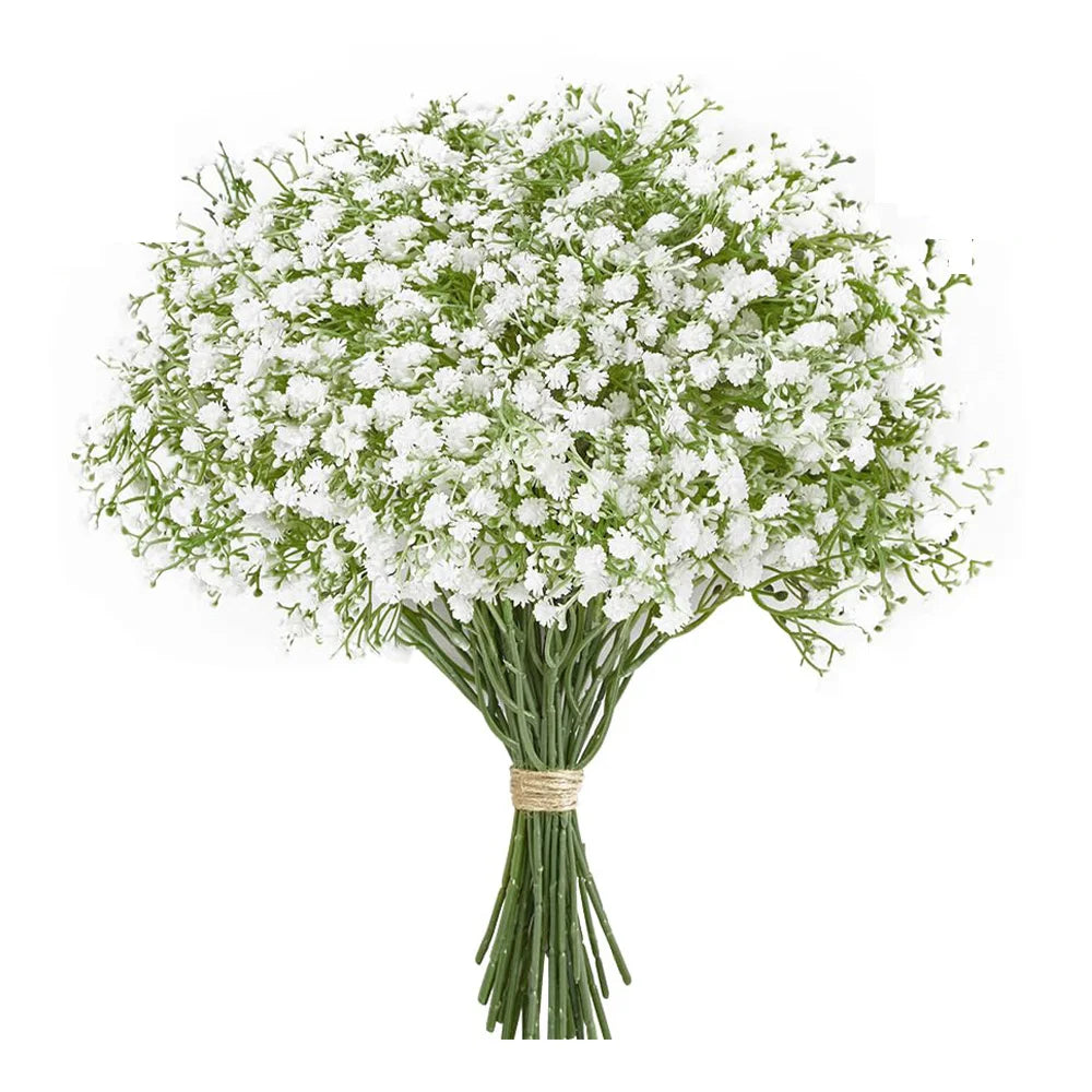 10/15Pcs Artificial Baby Breath Flowers – Fake Gypsophila for Wedding Party, Home Decoration & DIY Bouquets