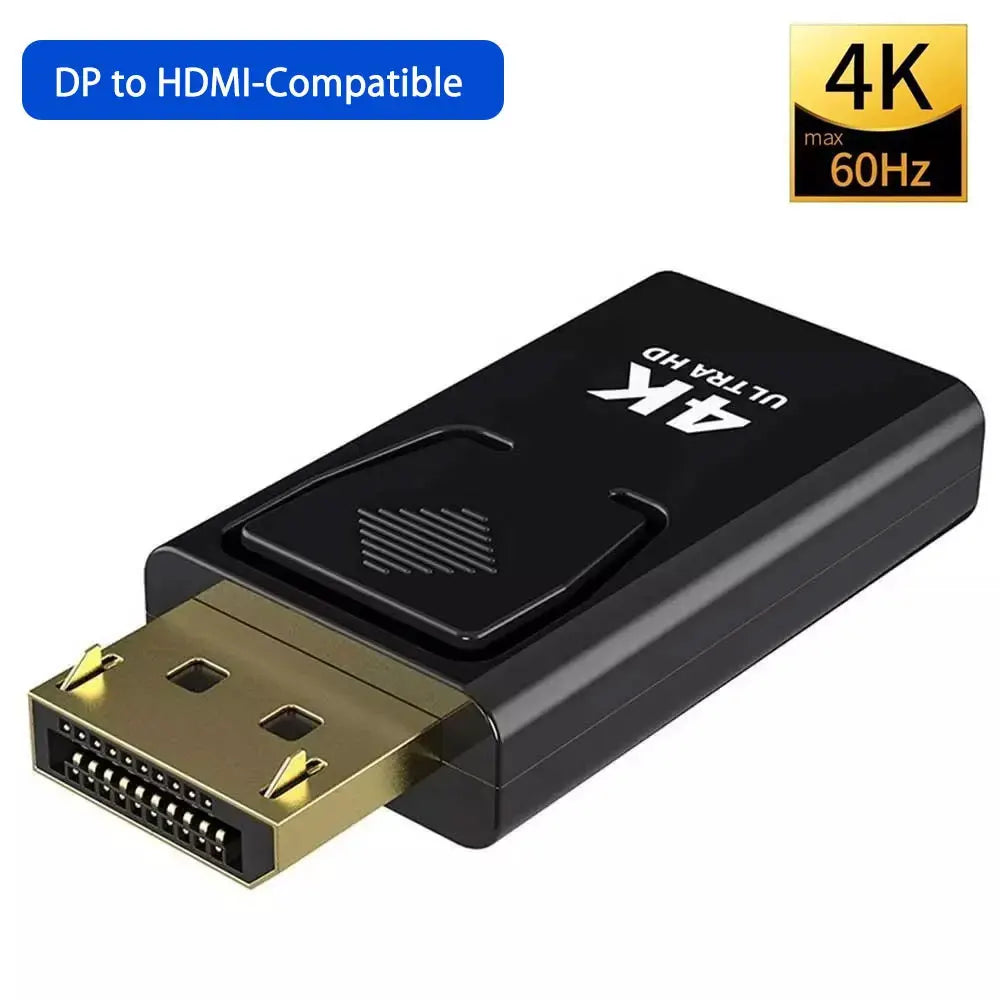 4K DisplayPort to HDMI-compatible Adapter Cable 1080P DP to HDMI-compatible Video Audio Converter For PC TV Laptop Projector