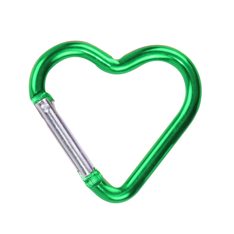 Heart-Shaped Aluminum Carabiner Clip – Keychain Hook for Outdoor, Travel, or Bottle Hanging