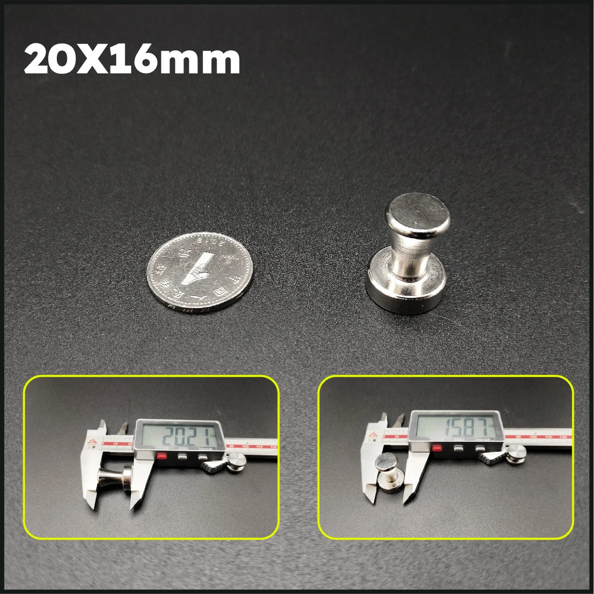Super Strong Neodymium Magnetic Pushpins – Magnetic Thumbtacks for Refrigerator & Whiteboard