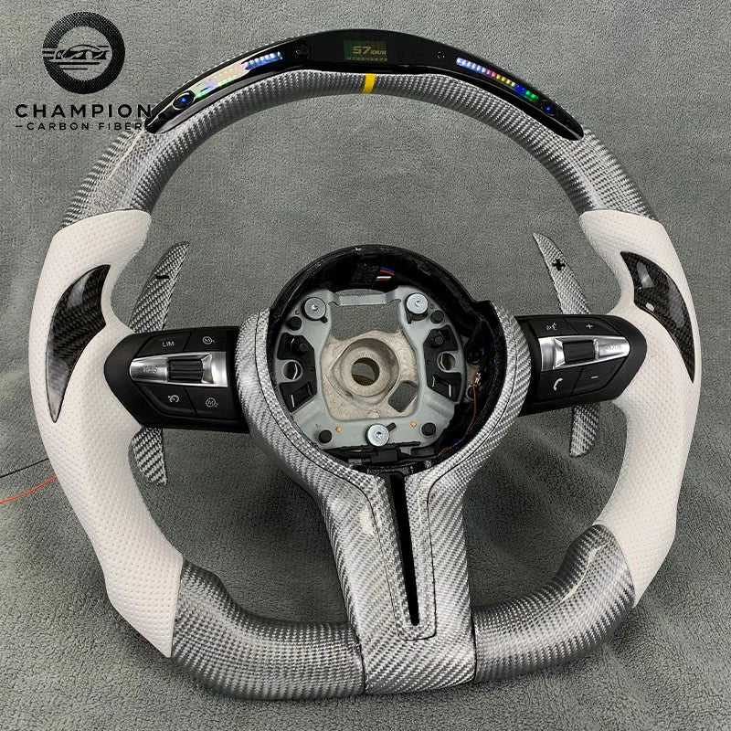 For BMW X4 X5 X2 X3 F80 F18 F20 F30 F31 F22 F23 F10 F11 Sport Carbon Fiber Steering Wheel LED Display Automotive Interior