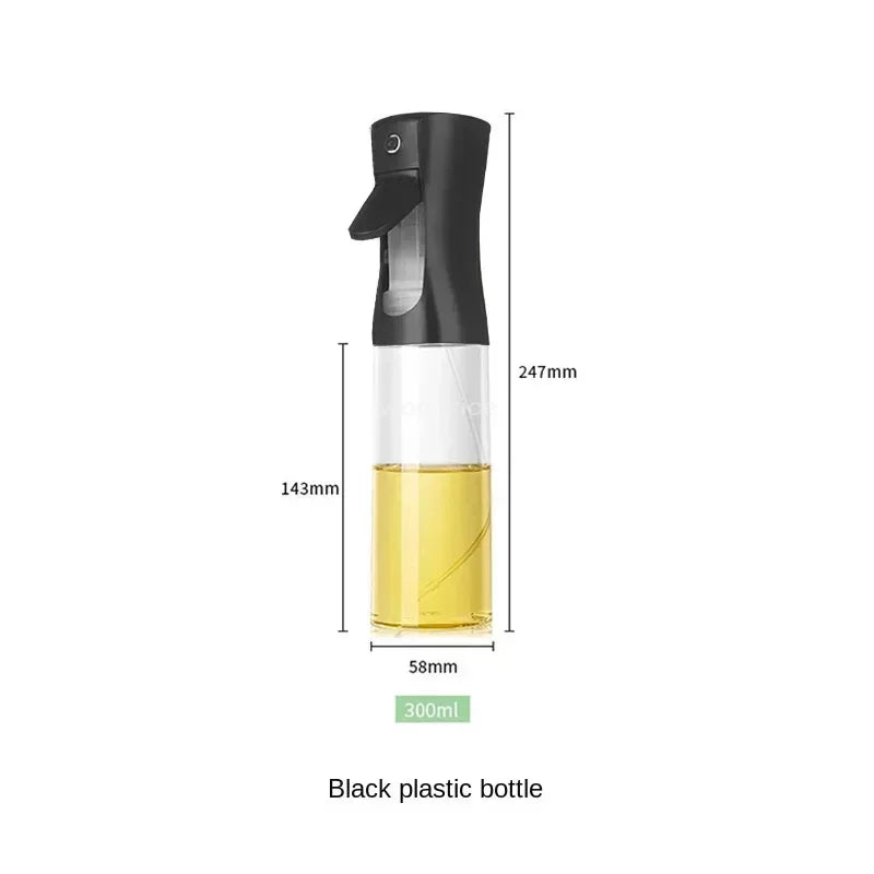 Black Transparent Oil Spray Bottle – Kitchen Olive Oil Dispenser for Cooking, Baking & Barbecue