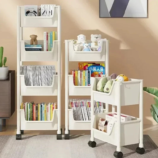 Kitchen Storage Trolley Bookshelf – Narrow Floor-Standing Organizer Rack for Kitchen, Bathroom & Living Room