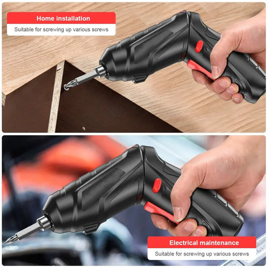 47 PCS Rechargeable Cordless Screwdriver Kit – Portable Electric Screwdriver 1800 mAh Battery for Home Maintenance