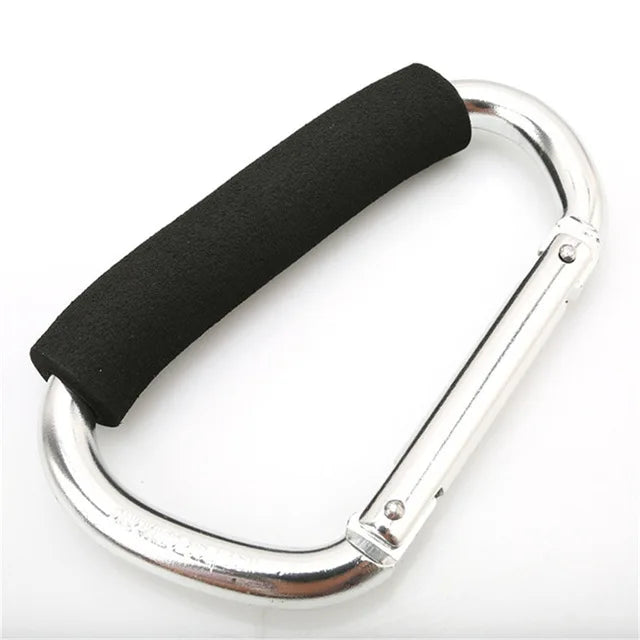 Large Carabiner Stroller Hook Organizer – Aluminum D-Ring Clip for Bags & Purses