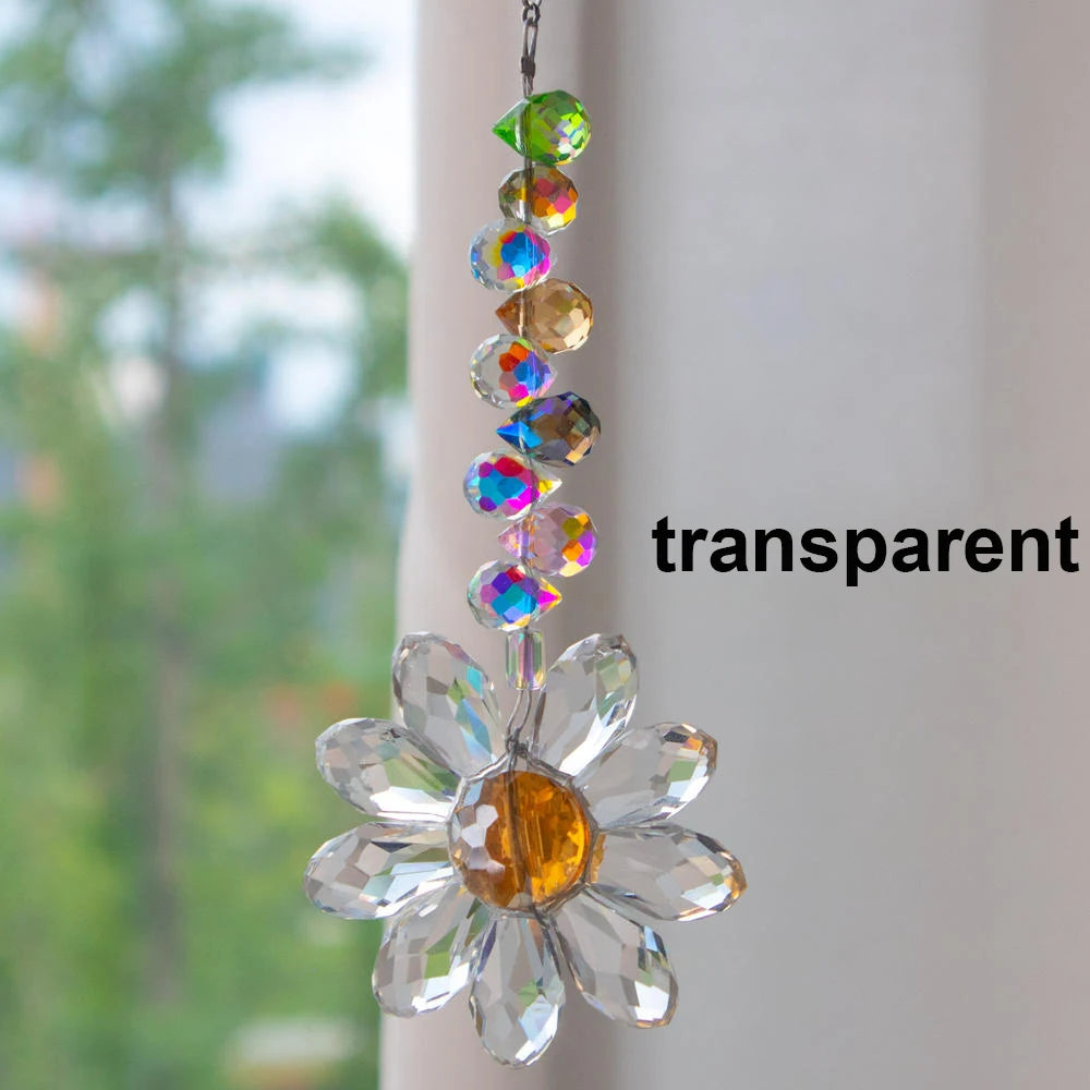 Daisy K9 Crystal Sun Catcher Window Decors Rainbow Maker Indoor Suncatcher Courtyard Garden Decoration Home Xmas Ornament