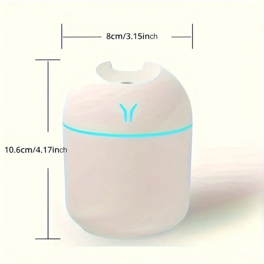 Compact USB Aroma Diffuser & Humidifier – Mini Essential Oil Atomizer with LED Night Light for Home & Car