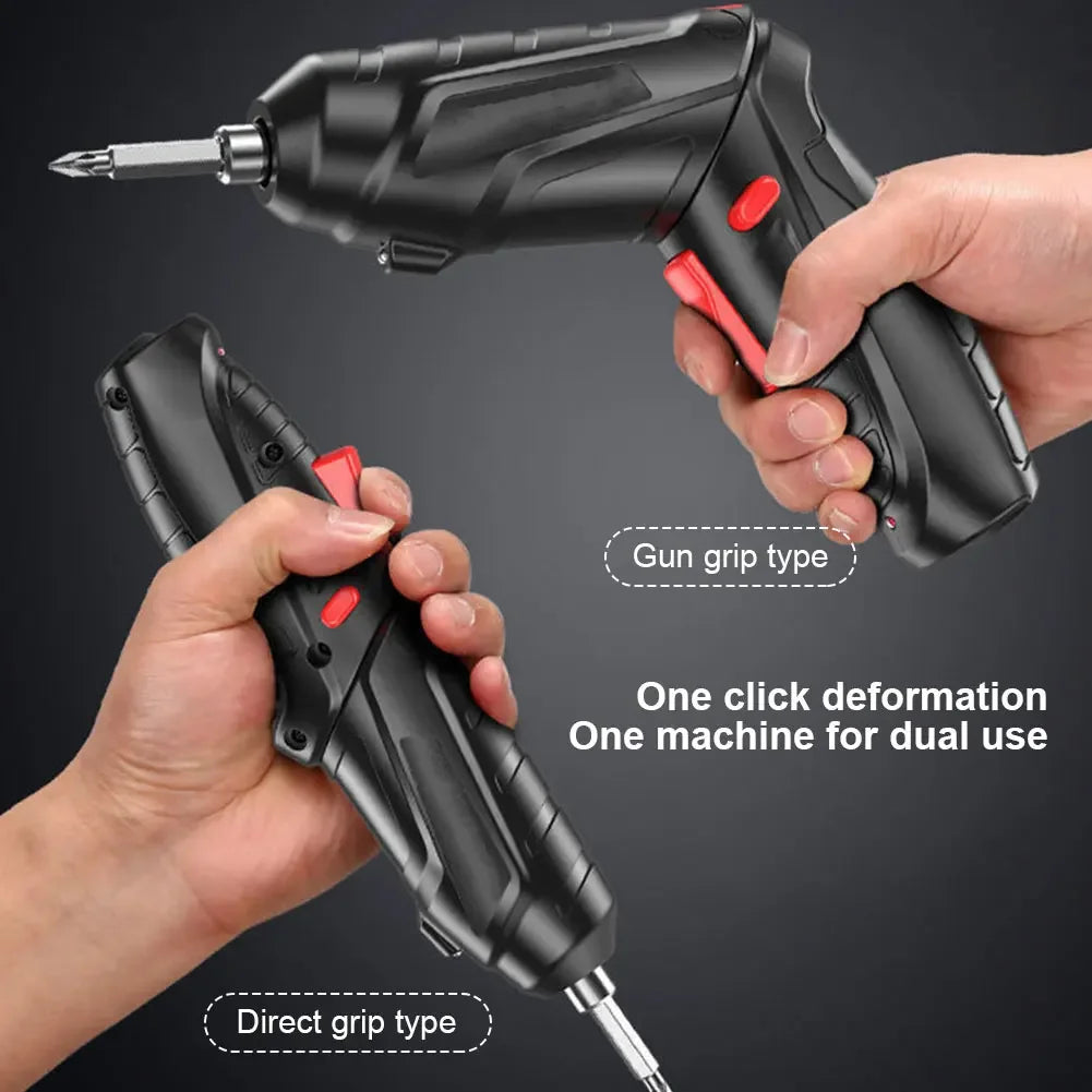 47 PCS Rechargeable Cordless Screwdriver Kit – Portable Electric Screwdriver 1800 mAh Battery for Home Maintenance