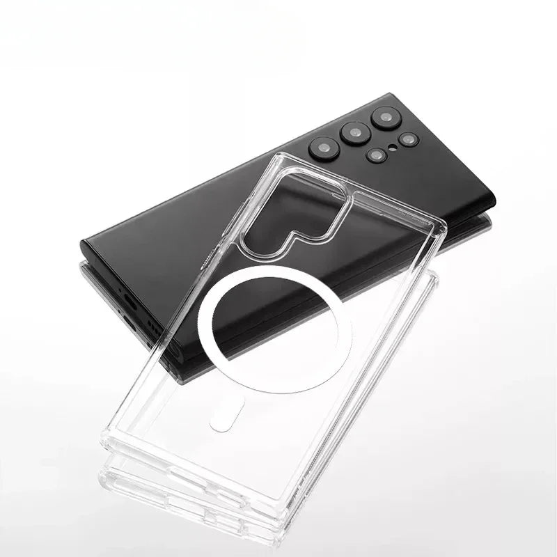 Luxury Clear Magnetic Phone Case for Samsung Galaxy – Shockproof MagSafe-Compatible Cover