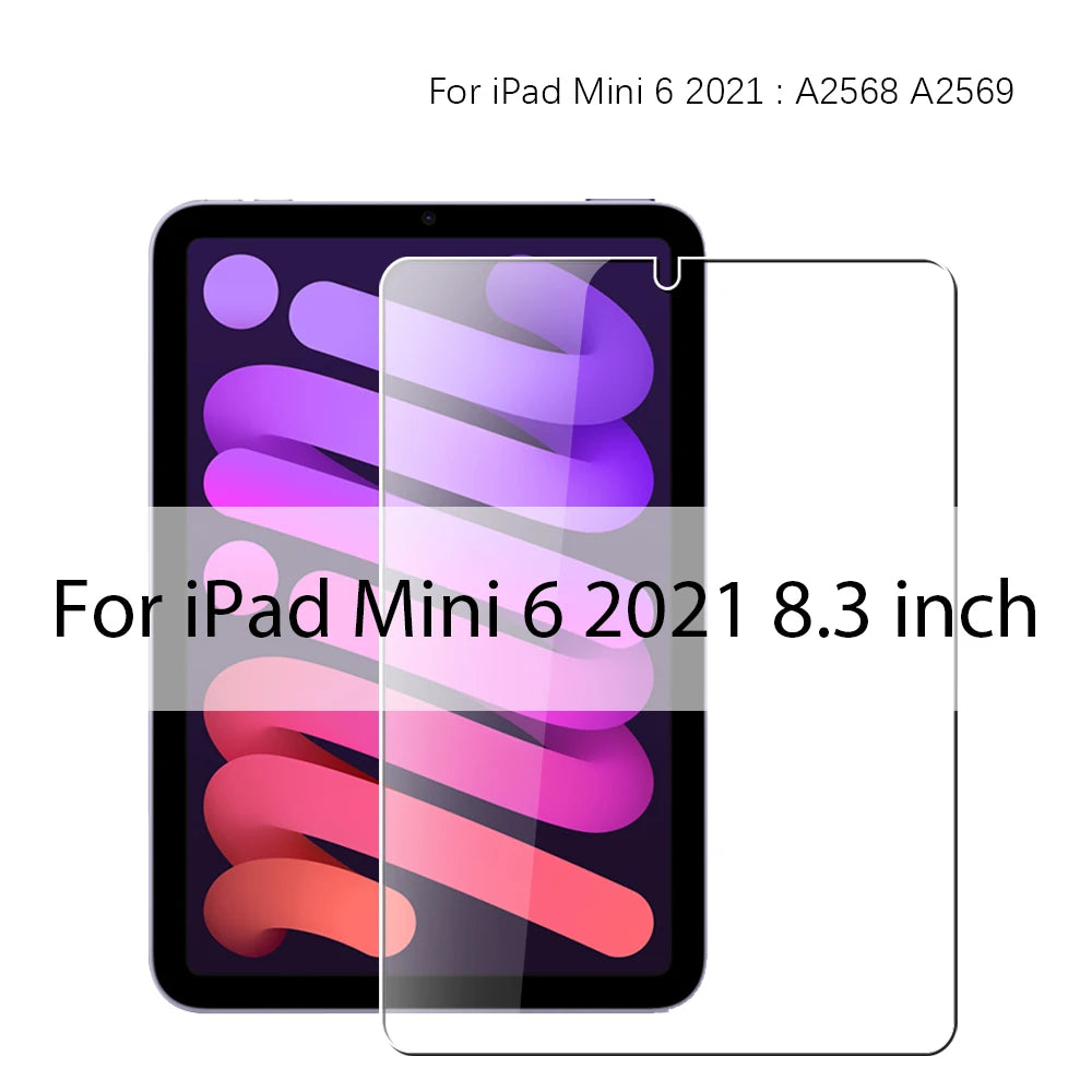 Tempered Glass Screen Protector For Apple IPad Pro 12.9 11 9.7 10.2 10.9 Air 4 5 Mini 6 5th 6th 7th 8th 9th 10th Generation Film