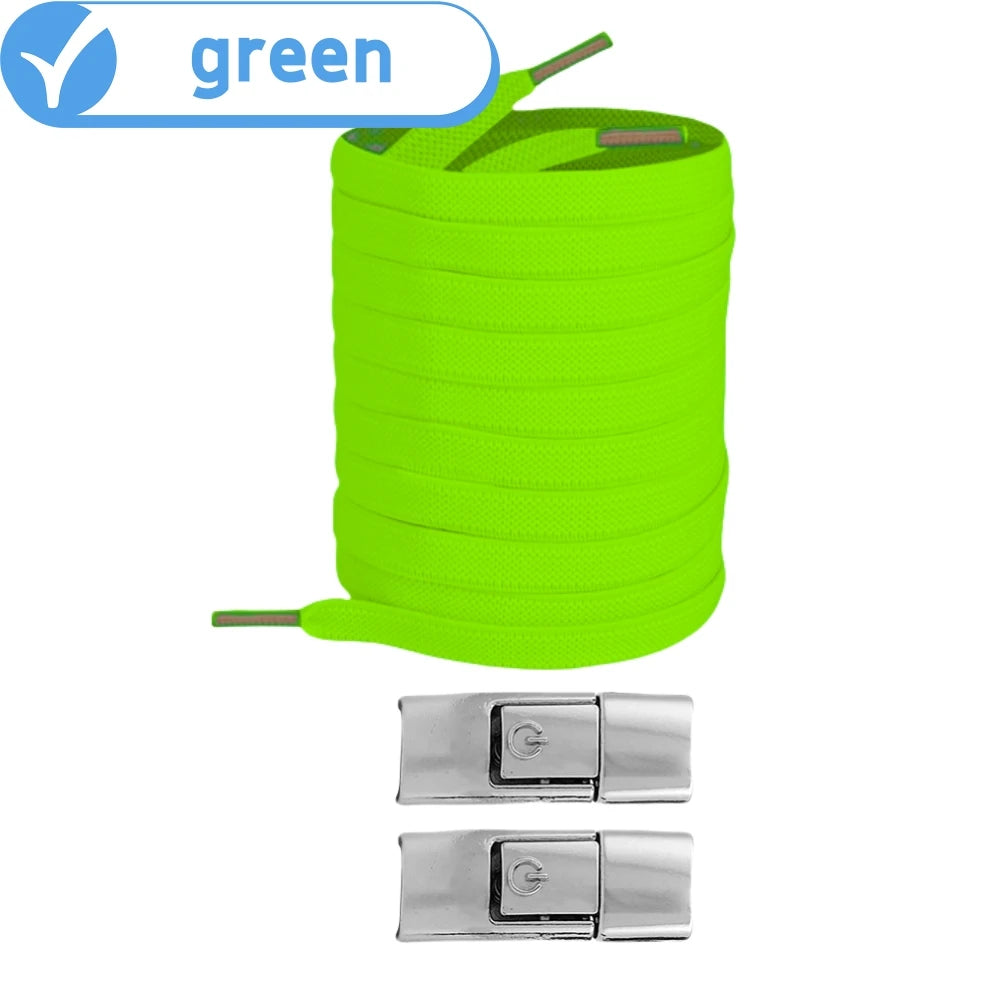No Tie Press Lock Shoelaces – 8MM Elastic Flat Shoe Laces for Sneakers, Kids & Adults