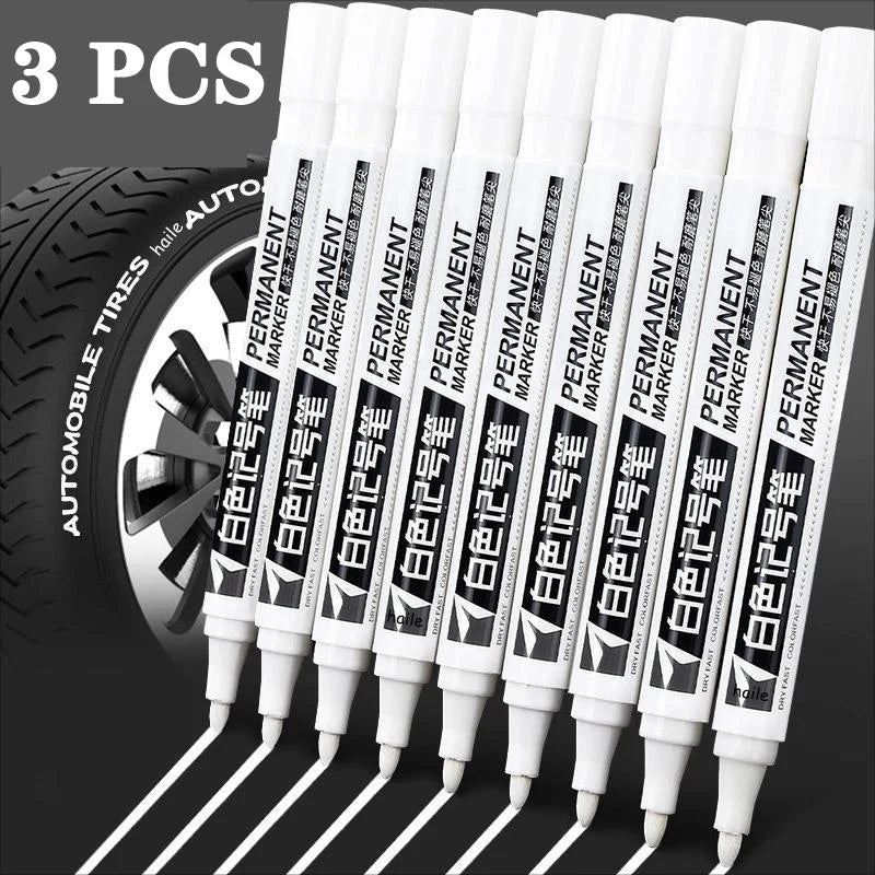 White Marker Pens set Oily Waterproof White Gel Pen DIY Graffiti Sketching Marker Stationery Writing School Supplies brush