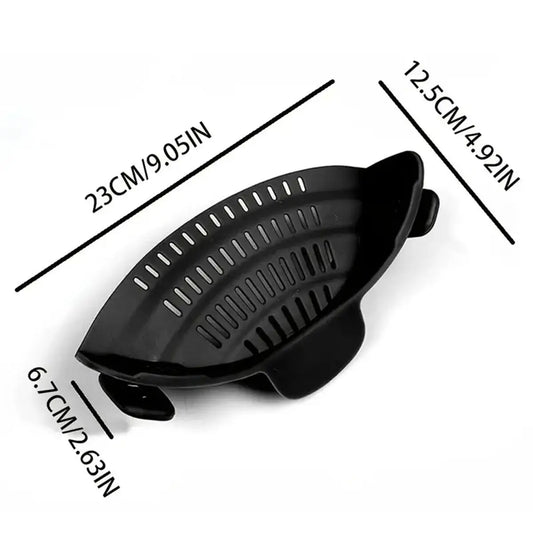 1Pc Clip-On Pot Strainer – Adjustable Silicone Strainer for Pots, Pans & Bowls