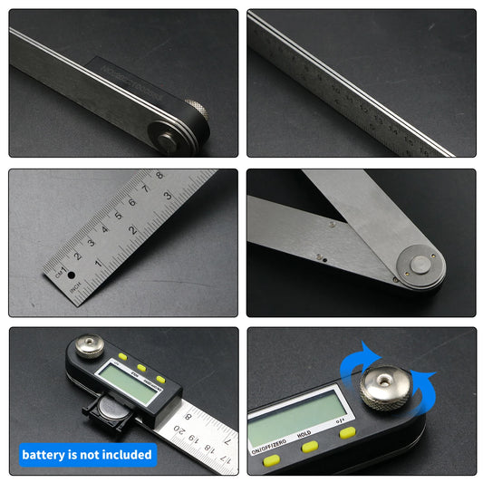 Shahe 0-200/300mm Digital Protractor Angle Ruler – Electronic Goniometer Measuring Tool
