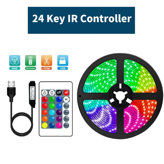 1-20M 5V LED Strip Lights RGB 5050 Tv lights backlighting,Led Strip Lighting Music Sync, Color Changing for Party Home