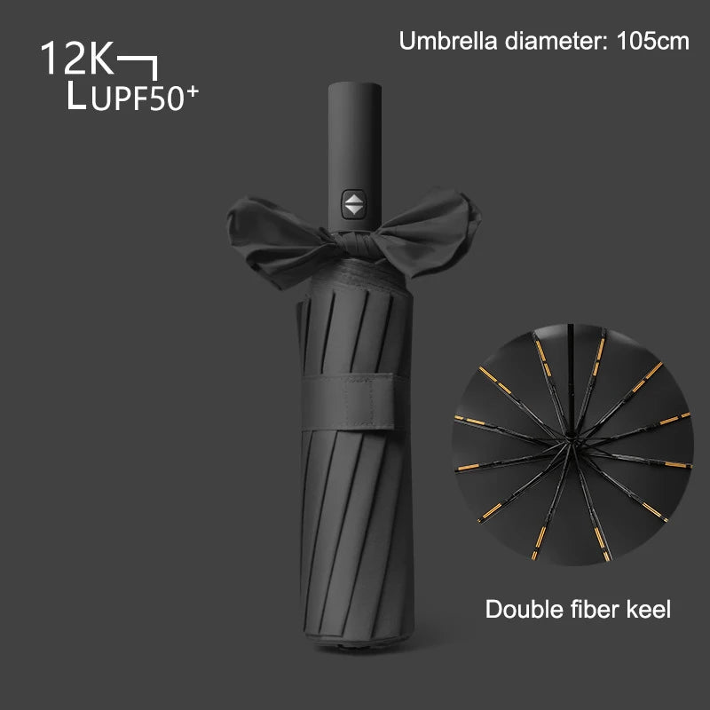 72 Bone Super Strong Windproof Automatic Umbrella Sunshade Uv Protection Folding Sunproo Anti-Storm Large Size Reverse Rain Gear
