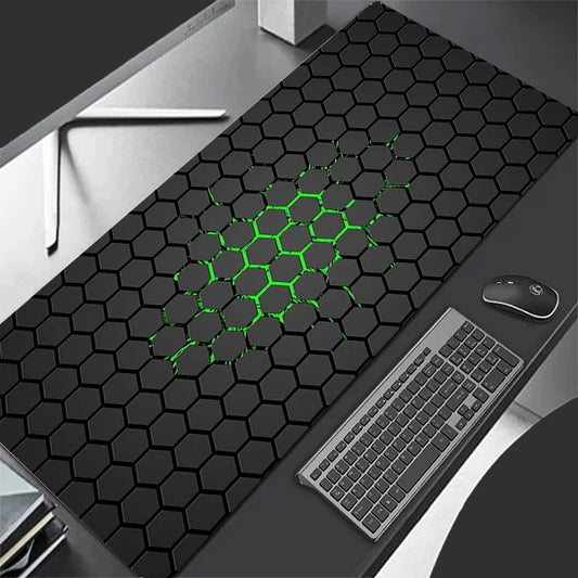 Hexagon XXL Mouse Pad – Soft Rubber Gaming Mousepad & Keyboard Desk Mat for Office or Desktop Setup