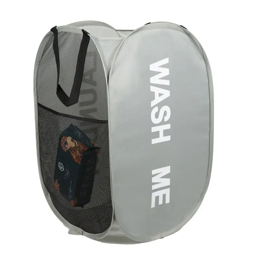 Portable Mesh Pop-Up Laundry Hamper – Breathable Foldable Laundry Basket for Travel, Dorm, Bathroom & Small Spaces