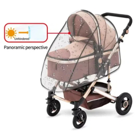 Universal Stroller Rain Cover – Waterproof, Dustproof, Transparent Weather Shield for Baby Prams