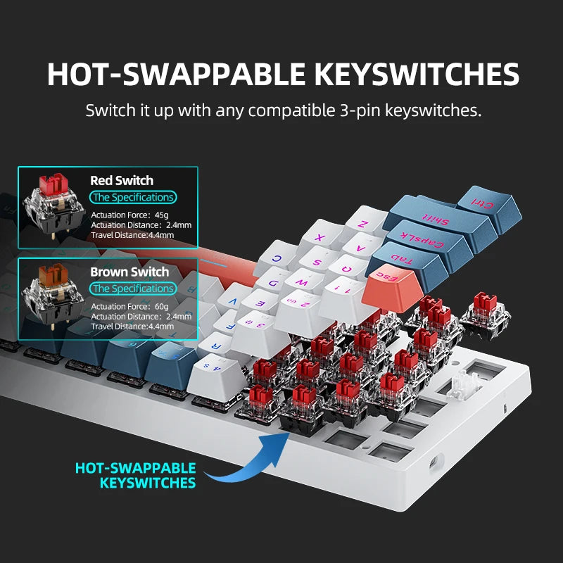 Machenike K500-B61 Mini Mechanical Keyboard – 60% Wired Hot-Swappable RGB Backlit Gaming Keyboard with 61 Keys