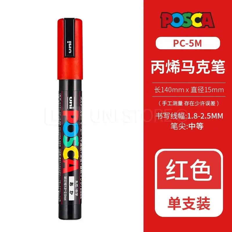 Uni Posca Full Marker Set – Multi-Colours Acrylic Permanent Graffiti Painting Pens