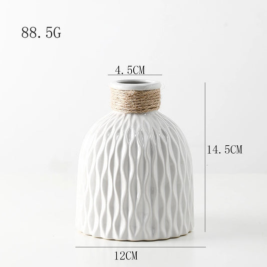 Modern Wave Ripple Plastic Vase – Nordic Flower Pot for Desktop or Table Decoration