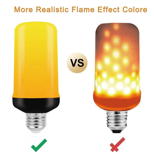 B22 E27 LED Flame Light Bulbs – 4 Mode Fire Simulation Bulb for Decor