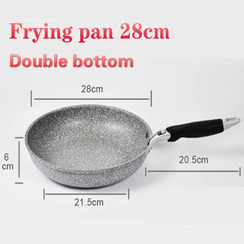 Non-Stick Stone Frying Wok Pan – Ceramic Skillet for Induction & Gas Stove, 20–28CM Sizes