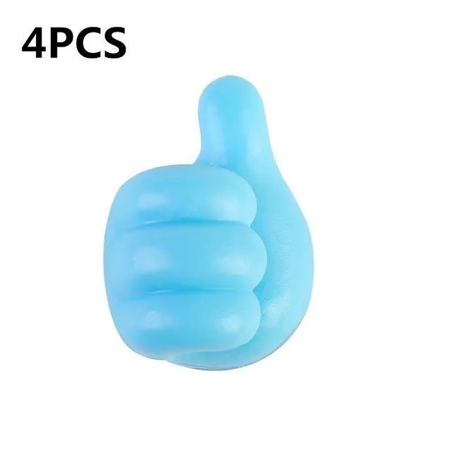 Silicone Thumb Wall Hook Cable Organizer Clips – Self-Adhesive Wire Holder for Kitchen, Bathroom & Home Desk Storage