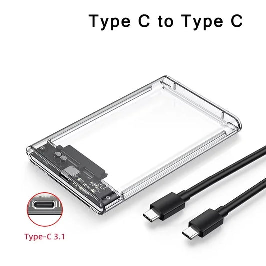 USB3.2 Interface High-Speed Transmission 2.5 Inch Mobile Hard Drive Enclosure Supports Mechanical with Digital Display