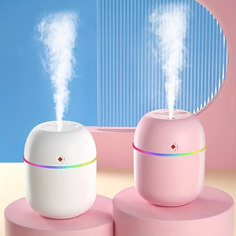 USB Aromatherapy Humidifier – Compact Cool Mist Diffuser with Ambient LED Light for Bedroom, Living Room, Desk & Office Use