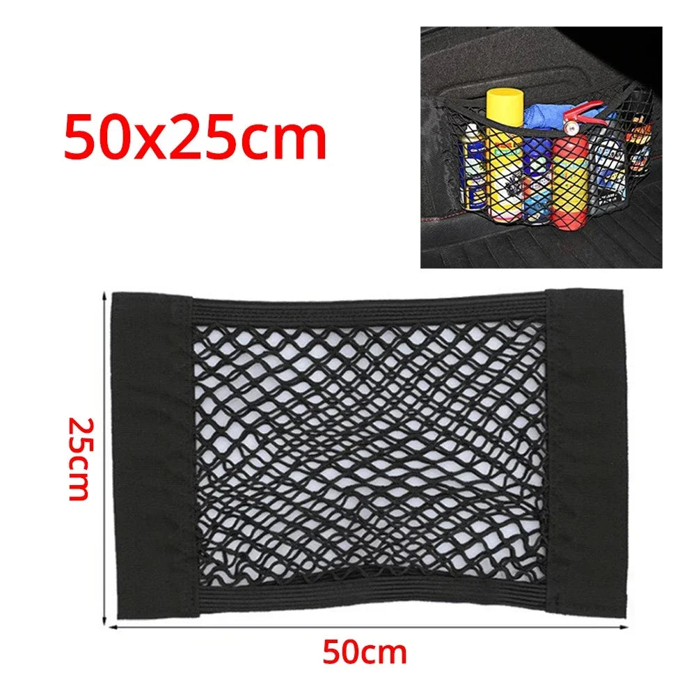 Car Trunk Storage Bag Nylon Mesh Nets Auto Back Rear Trunk Organizer Elastic String Luggage Net Holder Pocket Vehicle supplies
