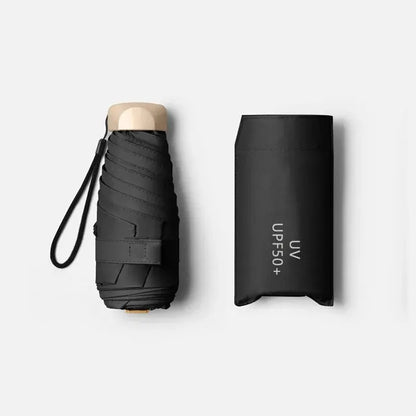 Ultra-Light UV Protection Umbrella - Compact, Foldable Design with Stainless Steel Handle for Sun & Rain, Durable 190T Canopy