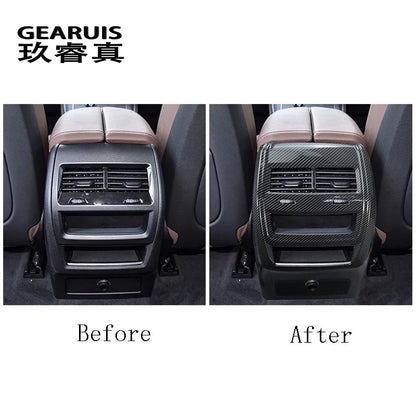 Car Carbon fiber Rear Air Conditioning Vent Outlet decoration Cover Sticker For BMW X5 G05 X6 G06 2019-2022 Interior Accessories