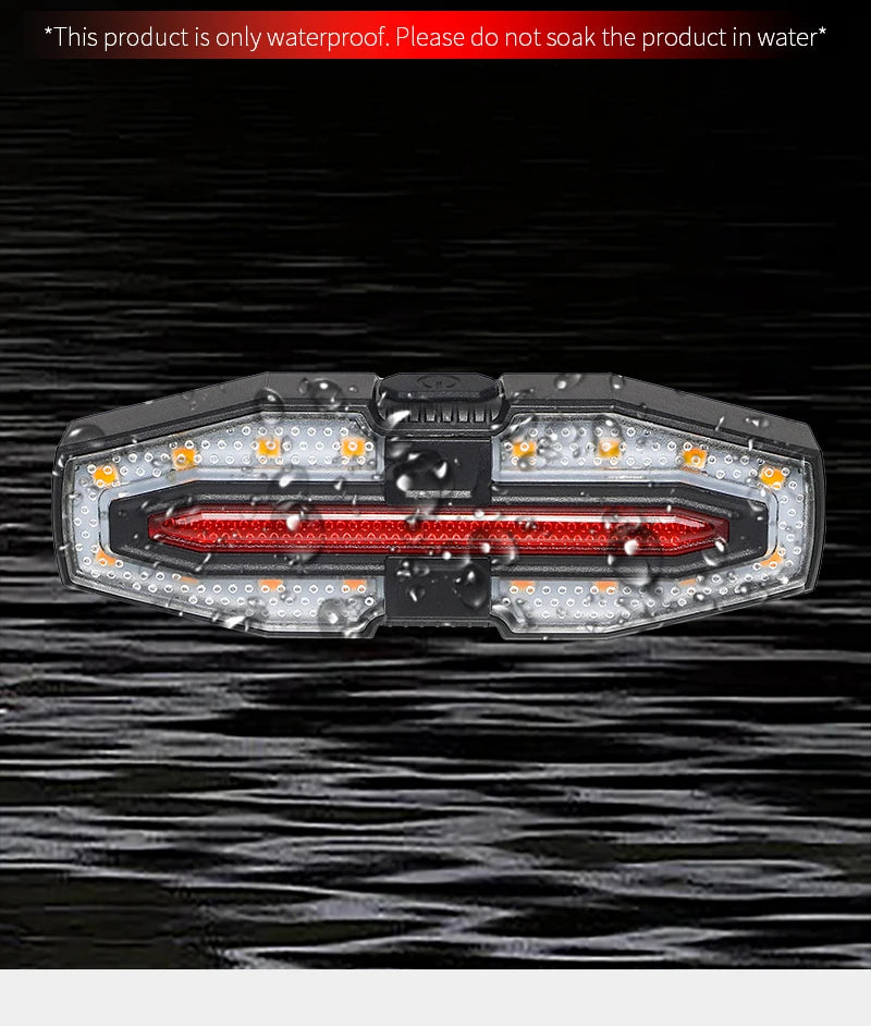 USB Rechargeable Wireless Bike Turn Signals – Waterproof Rear Light with Remote Control