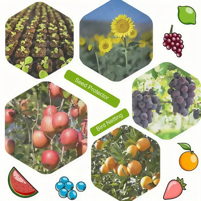Netting Cover with Drawstring for Large Fruits Tree Garden Insect Netting Transparent Bird Plant Barrier Mesh Screen