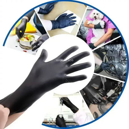 Disposable Black Nitrile Gloves – Latex-Free PVC Gloves for Cleaning, Gardening & Pet Care (10–100pcs)