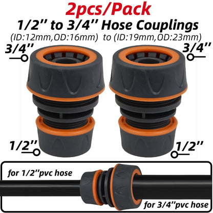 2pcs Garden Hose Tap Shut Off Valve Fitting Connector Pipe Coupler Stop Water Connection Repair Joint Irrigation System Adapter