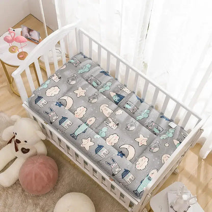 Thick Cotton Crib Mattress Pad – 120x60cm Baby Bed Cushion with Double-Sided Design