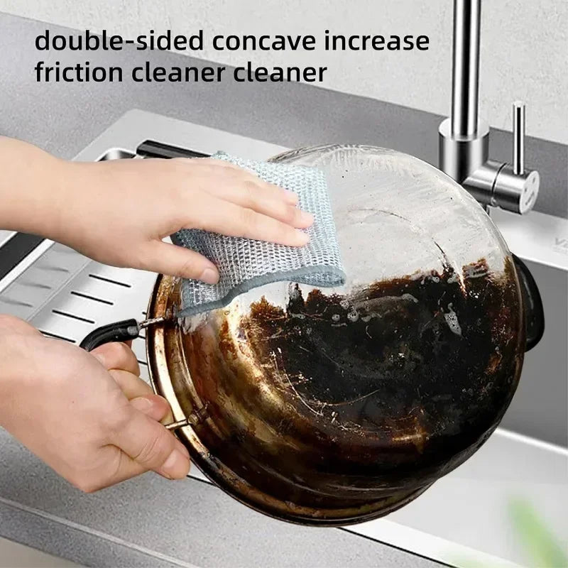 Steel Wire Dishwashing Cloth – Non-Stick Oil Scrubbing Rags for Kitchen Cleaning