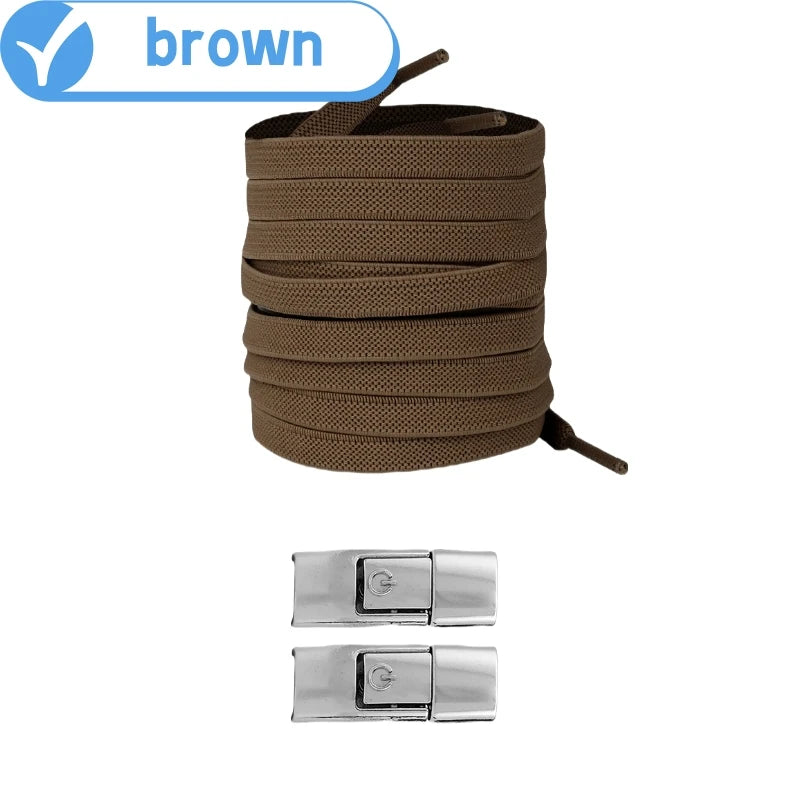 No Tie Press Lock Shoelaces – 8MM Elastic Flat Shoe Laces for Sneakers, Kids & Adults