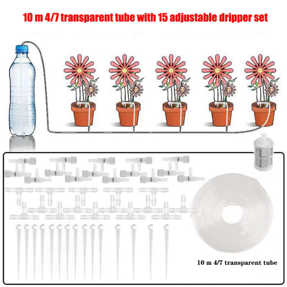 Garden Drip Irrigation Kit with Regulating Valve – Micro Dripper Watering System for Greenhouses & Potted Plants