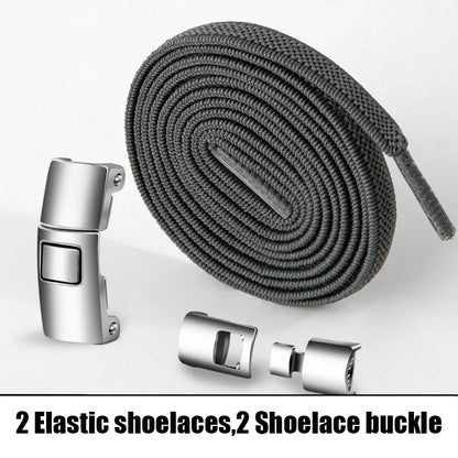 Elastic No Tie Shoelaces Semicircle Shoe Laces For Kids and Adult Sneakers Shoelace Quick Lazy Metal Lock Laces Shoe Strings