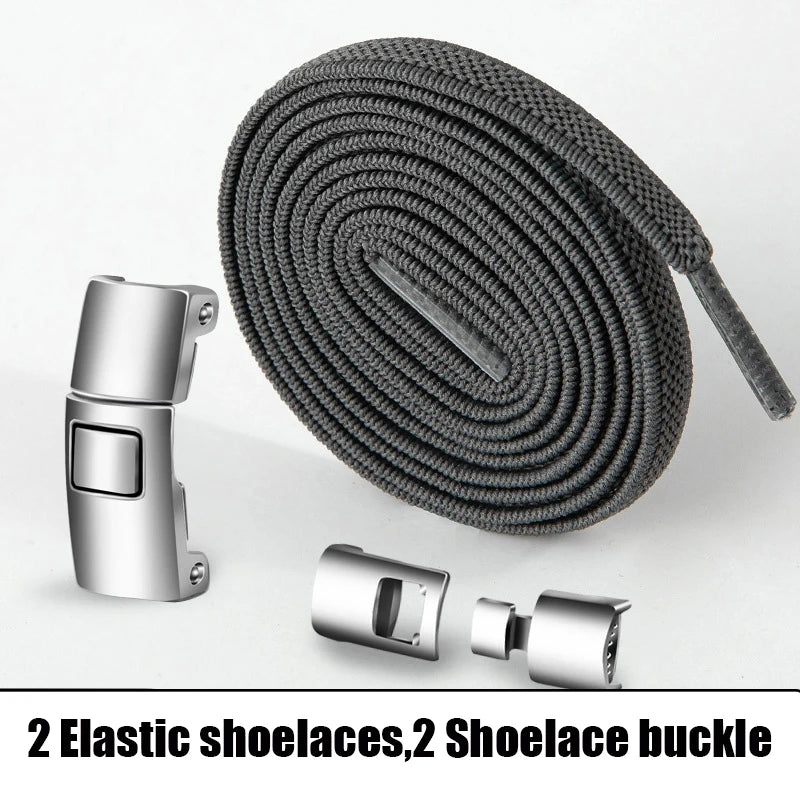 Elastic No Tie Shoelaces Semicircle Shoe Laces For Kids and Adult Sneakers Shoelace Quick Lazy Metal Lock Laces Shoe Strings