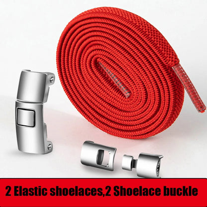 Elastic No Tie Shoelaces Semicircle Shoe Laces For Kids and Adult Sneakers Shoelace Quick Lazy Metal Lock Laces Shoe Strings