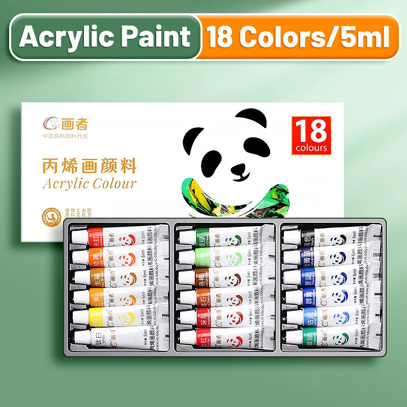 Acrylic Paint Set 12/18/24 Colors – Waterproof Portable Art Paints for DIY Crafting